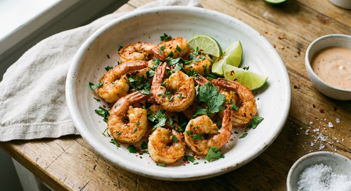Quick Air Fryer Shrimp (Garlic Lime, 10 Minutes)