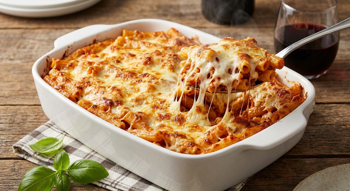 Cheesy Baked Ziti Casserole