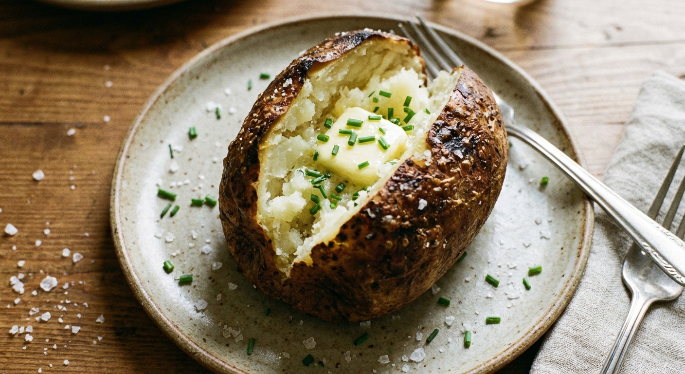 Perfectly Baked Potato With Crispy Skin
