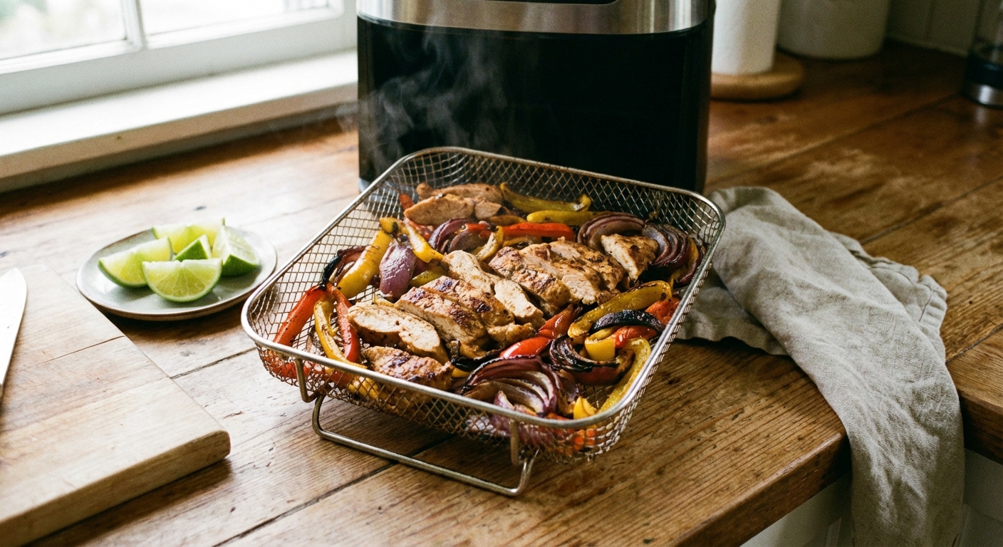 Quick Air Fryer Chicken Fajita Bowls