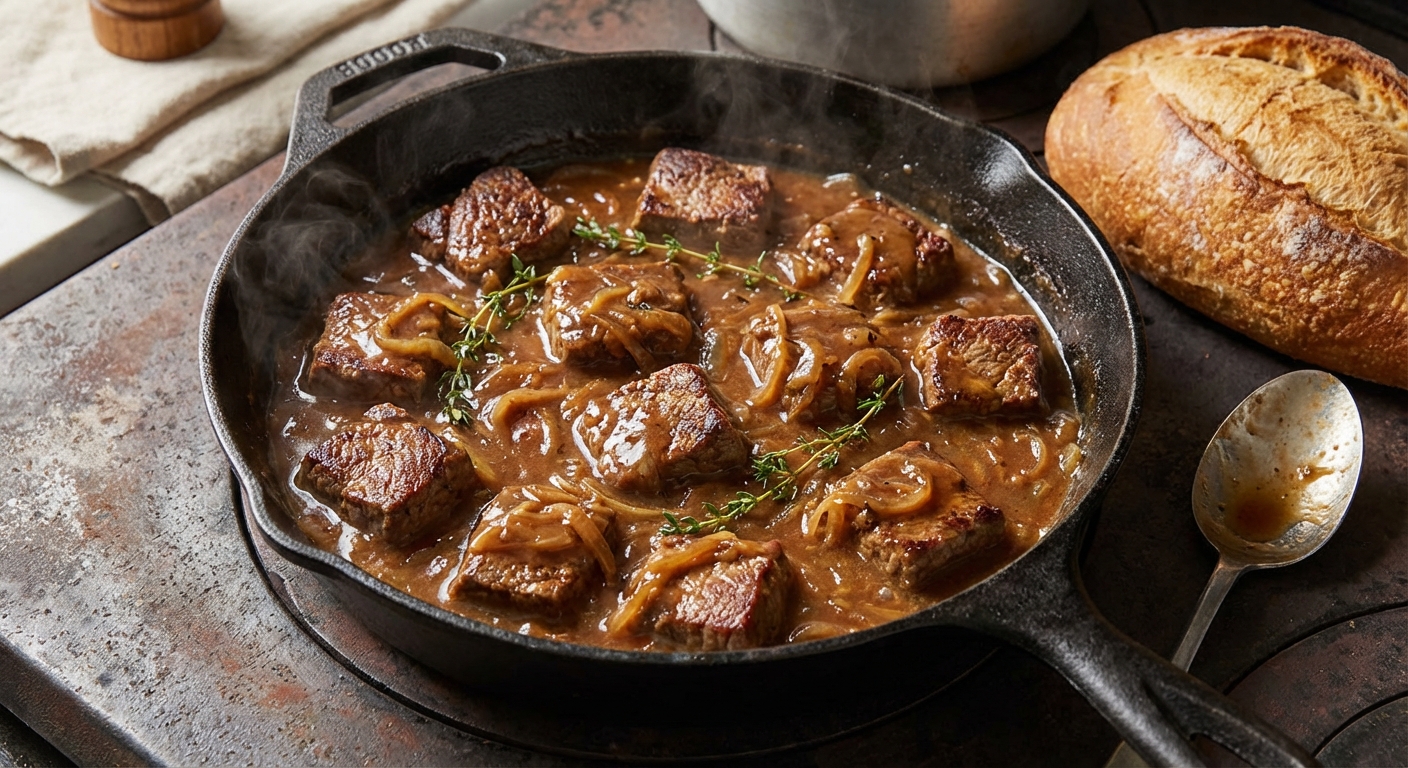Tender Cubed Steak with Gravy