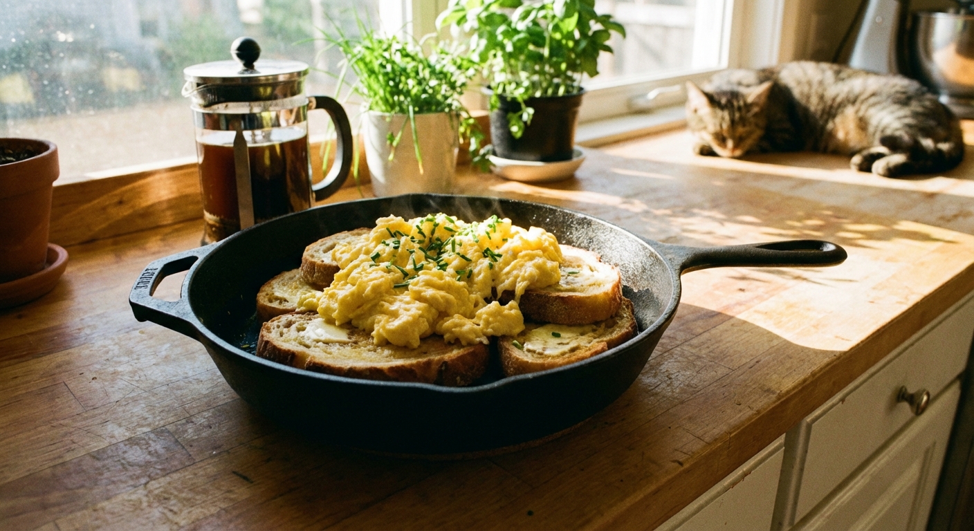 Fluffy Scrambled Eggs (Soft, Pillowy, No Drama)