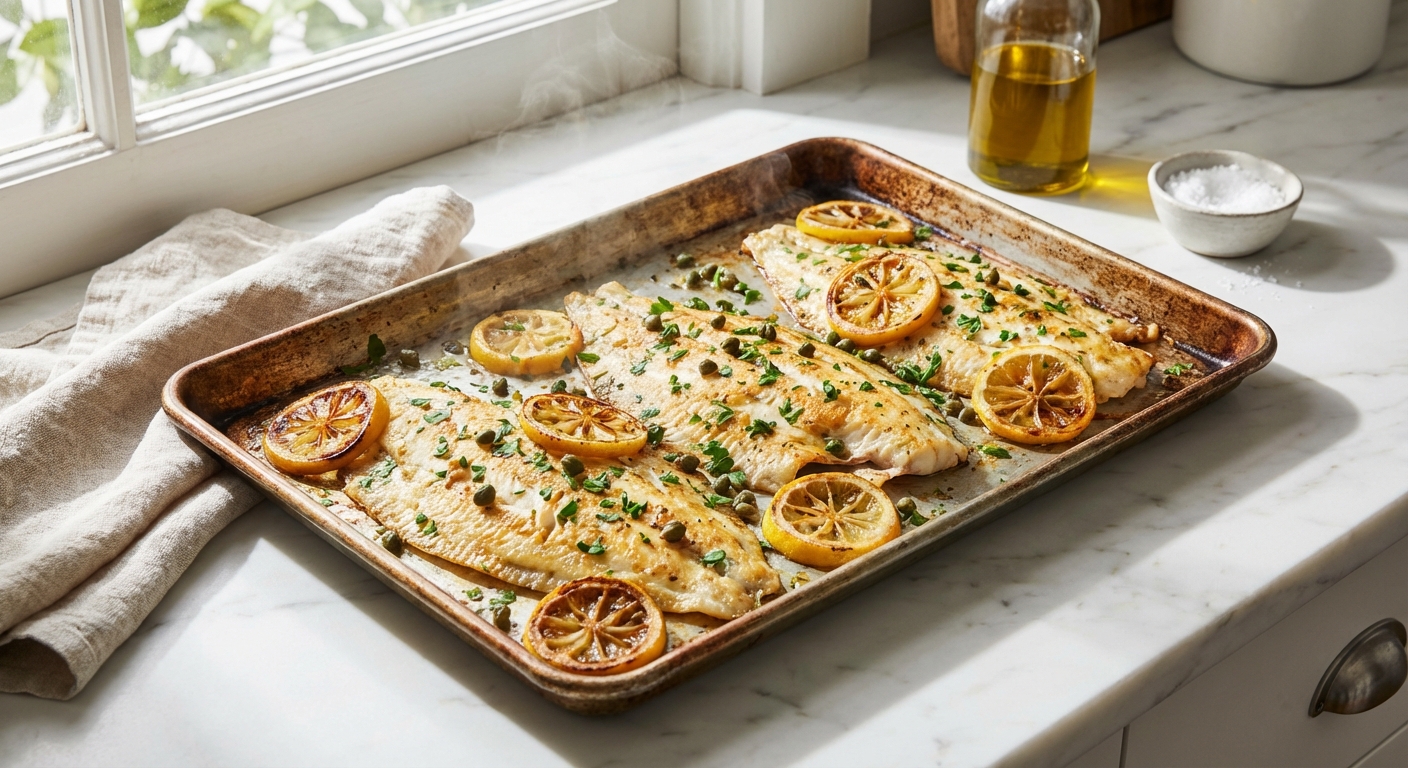 Delicate Baked Flounder With Lemon Herb Butter